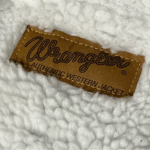 Vintage Wrangler Authentic Cowboy Denim Sherpa Lined Jacket XL M-159 70s 80s - Picture 2 of 11